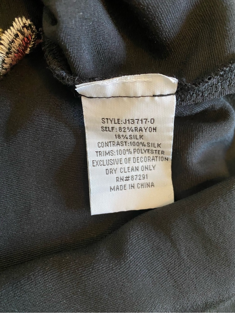 Johnny Was Black Silk-Blend Velvet Embroidered Blouse - Picture 12 of 12